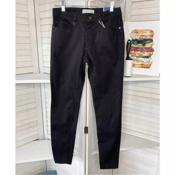 Zara 1975 denim peach soft black skinny jeans size 4 NWT - Picture 2 of 7